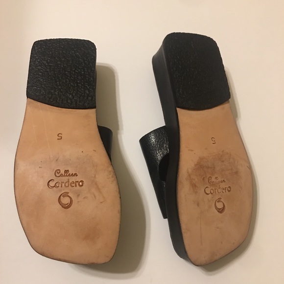 CALLEN CORDERO Leather Platform Sandals Sz 5 - Picture 5 of 12